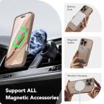 CAPRARO Magnetic Compatible with iPhone 16 Pro Case, Upgraded [Full Camera Protection] [Compatible with MagSafe] Protective Translucent Matte Women Girl Phone Case Cover, Withered Brown