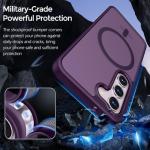 Rayboen for Samsung Galaxy S23 Case Magnetic, [Compatible with Magsafe] Protective Skin Feel Matte Phone Cover for Samsung S23 with Semi-Clear Hard Back & Soft Edge, Matte Purple