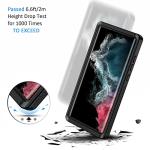Lanhiem for Samsung Galaxy S22 Ultra Case, IP68 Waterproof Dustproof with Built-in Screen Protector, Heavy Duty Full Body Protective Phone Case for Samsung S22 Ultra 5G, Black/Clear