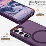Rayboen for Samsung Galaxy S23 Case Magnetic, [Compatible with Magsafe] Protective Skin Feel Matte Phone Cover for Samsung S23 with Semi-Clear Hard Back & Soft Edge, Matte Purple