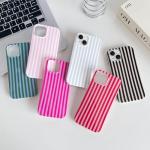 Yeddabox for iPhone 14 Case Cute Striped Phone Case Soft TPU Slim Shockproof Phone Cover for Women Girls, Blue and White