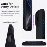 ORNARTO Compatible with iPhone 16 Pro Max Case 6.9", Slim Liquid Silicone 3 Layers Soft Gel Rubber Shockproof Protective Case with Anti-Scratch Microfiber Lining-Black