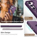 Rayboen for Samsung Galaxy S23 Case Magnetic, [Compatible with Magsafe] Protective Skin Feel Matte Phone Cover for Samsung S23 with Semi-Clear Hard Back & Soft Edge, Matte Purple