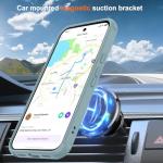 CHAOFEnG Magnetic Compatible with Google Pixel 10 & Pixel 10 Pro Case with Stand [Military Grade Drop Tested][Compatible with Magnet] Ring Translucent Slim Hard Back Soft Edge, Teal Green