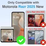 STORMTAL for Motorola Razr 2025 case, Hinge Protection, Built-in Screen Protector, Shockproof, Wireless Charging, Rugged Phone Protective Case for Moto Razr 2025 Black