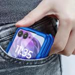 YZB Belt Case for Motorola Razr 2024 & Razr 2025, Blue | Slim Fit Lightweight & Snap-On Shockproof Protection Cover, Rotating Belt Clip Holster Kickstand Combo