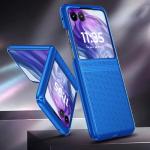 YZB Belt Case for Motorola Razr 2024 & Razr 2025, Blue | Slim Fit Lightweight & Snap-On Shockproof Protection Cover, Rotating Belt Clip Holster Kickstand Combo