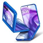 YZB Belt Case for Motorola Razr 2024 & Razr 2025, Blue | Slim Fit Lightweight & Snap-On Shockproof Protection Cover, Rotating Belt Clip Holster Kickstand Combo