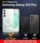 SPIDERCASE Only for Samsung Galaxy S25 Plus Case, Magnetic with [3 Stand Ways][ Military Grade Drop Protection] with Invisible Stand Shockproof Slim Case Just for Samsung Galaxy S25 Plus 6.7", Clear