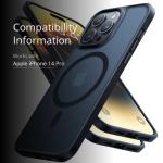 TORRAS Stronger Magnetic for iPhone 14 Pro Case, 12 FT Military Grade Drop Tested, Compatible with MagSafe, Slim Protective Matte Silicone for iPhone 14 Pro Phone Case, Translucent Back/Black Edge