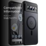 JETech Magnetic Case for Google Pixel 8 Pro 6.7-Inch 2023, Compatible with MagSafe, Translucent Matte Back Shockproof Phone Cover (Obsidian)