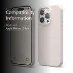 elago Compatible with iPhone 15 Pro Case, Liquid Silicone Case, Full Body Protective Cover, Shockproof, Slim Phone Case, Anti-Scratch Soft Microfiber Lining, 6.1 inch (Stone)