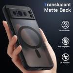 JETech Magnetic Case for Google Pixel 8 Pro 6.7-Inch 2023, Compatible with MagSafe, Translucent Matte Back Shockproof Phone Cover (Obsidian)