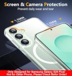 SPIDERCASE Only for Samsung Galaxy S25 Plus Case, Magnetic with [3 Stand Ways][ Military Grade Drop Protection] with Invisible Stand Shockproof Slim Case Just for Samsung Galaxy S25 Plus 6.7", Clear