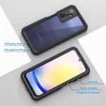 Lanhiem for Samsung Galaxy A25 5G Phone Case, IP68 Waterproof Dustproof, Built-in Screen Protector, Rugged Full Body Shockproof Protective Cover for Samsung A25 5G /4G 6.5", Black/Clear