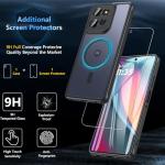 WakongHK for Motorola Moto G Power 2025 Case Magnetic,Translucent Matte Compatible with Magsafe [Military-Grade Protection] with Screen Protector Shockproof Protective Case for Moto G Power 2025-Black