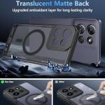 WakongHK for Motorola Moto G Power 2025 Case Magnetic,Translucent Matte Compatible with Magsafe [Military-Grade Protection] with Screen Protector Shockproof Protective Case for Moto G Power 2025-Black