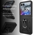 ATUMP for Motorola Razr 2024 Case/Razr 2025 Case[Not Fit Razr Plus 2024], Heavy Duty Shockproof with 360° Rotation Metal Kickstand [Military Grade] Protective Case for Moto Razr 2024/2025, Black