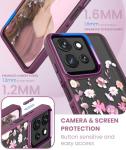 DagoRoo for Motorola Moto G Power 5G 2025 Case+Tempered Glass Screen Protector, Military Grade Protective Slim Soft TPU+Hard PC,Girls Women Crystal Clear Flower Pattern Case Cover (Floral)