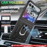 ATUMP for Motorola Razr 2024 Case/Razr 2025 Case[Not Fit Razr Plus 2024], Heavy Duty Shockproof with 360° Rotation Metal Kickstand [Military Grade] Protective Case for Moto Razr 2024/2025, Black