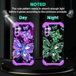 Miqala for Galaxy A16 5G Case,Glow in The Dark Three Layer Heavy Duty Shockproof Full Protection Hard Plastic Bumper+Soft Silicone Protective Case for Samsung Galaxy A16 5G 6.7 inch,Purple