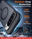 SPIDERCASE Magnetic for Google Pixel 10/Pixel 10 Pro Case, Military Grade Drop Protection Slim Translucent Matte Shockproof Anti-Fingerprint Phone Case for Pixel 10/10 Pro 6.3 inch, Black