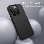 JETech Silicone Case for iPhone 14 Pro 6.1-Inch, Silky-Soft Touch Full-Body Protective Phone Case, Shockproof Cover with Microfiber Lining (Black)