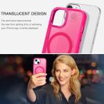 BENTOBEN for iPhone 15 Case, Magnetic iPhone15 Phone Case Compatible with MagSafe, Translucent Matte Magnetic Cover Shockproof Women Girl Protective Cute Case for iPhone 15 6.1", Hot Pink