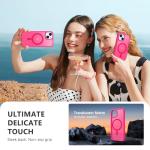 BENTOBEN for iPhone 15 Case, Magnetic iPhone15 Phone Case Compatible with MagSafe, Translucent Matte Magnetic Cover Shockproof Women Girl Protective Cute Case for iPhone 15 6.1", Hot Pink