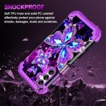 Miqala for Galaxy A16 5G Case,Glow in The Dark Three Layer Heavy Duty Shockproof Full Protection Hard Plastic Bumper+Soft Silicone Protective Case for Samsung Galaxy A16 5G 6.7 inch,Purple