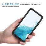 Lanhiem for Samsung Galaxy S22 Case, IP68 Waterproof Dustproof with Built-in Screen Protector, Heavy Duty Full Body Protective Phone Case for Samsung S22 5G, Black/Clear