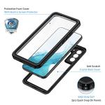 Lanhiem for Samsung Galaxy S22 Case, IP68 Waterproof Dustproof with Built-in Screen Protector, Heavy Duty Full Body Protective Phone Case for Samsung S22 5G, Black/Clear