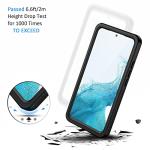 Lanhiem for Samsung Galaxy S22 Case, IP68 Waterproof Dustproof with Built-in Screen Protector, Heavy Duty Full Body Protective Phone Case for Samsung S22 5G, Black/Clear