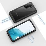 Lanhiem for Samsung Galaxy S22 Case, IP68 Waterproof Dustproof with Built-in Screen Protector, Heavy Duty Full Body Protective Phone Case for Samsung S22 5G, Black/Clear