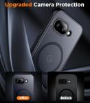 SPIDERCASE Magnetic for Google Pixel 9A Case, Military Grade Drop Protection Slim Translucent Matte Shockproof Anti-Fingerprint Phone Case for Pixel 9A, Black