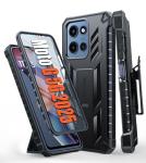 FNTCASE for Motorola Moto G-5G-2025 Case: Military Grade Rugged Cell Phone Cover with Kickstand & Holster | Shockproof TPU Protection Bumper Matte Textured Design | Heavy Duty Protector(Black)