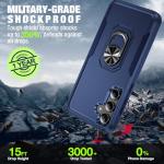 for Samsung Galaxy A36 5G Phone Case [15 FT Military Grade Drop Protection] with 2x Tempered Glass Screen Protector, Heavy-Duty Shockproof Magnetic Kickstand Case for Samsung Galaxy A36 5G (Dark Blue)