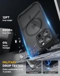 Miracase Magnetic for iPhone 16 Pro Case Full-Body Phone with Built-in Glass Screen Protector, [Compatible with MagSafe] Military Drop Proof 16 Pro Cover Bumper 6.3 inch, Black