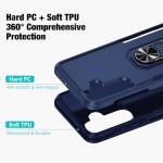 for Samsung Galaxy A36 5G Phone Case [15 FT Military Grade Drop Protection] with 2x Tempered Glass Screen Protector, Heavy-Duty Shockproof Magnetic Kickstand Case for Samsung Galaxy A36 5G (Dark Blue)