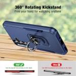 for Samsung Galaxy A16 5G Phone Case [15 FT Military Grade Drop Protection] with 2X Tempered Glass Screen Protector, Heavy-Duty Shockproof Magnetic Kickstand Case for Samsung Galaxy A16 5G (Dark Blue)