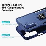 for Samsung Galaxy A16 5G Phone Case [15 FT Military Grade Drop Protection] with 2X Tempered Glass Screen Protector, Heavy-Duty Shockproof Magnetic Kickstand Case for Samsung Galaxy A16 5G (Dark Blue)