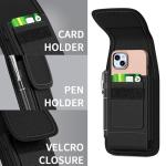 CoverON Holster for Motorola Moto G Power/G Play/Moto G 5G/ G Pure/Moto One 5G Plus/ G05 G15 E15 G100 Cell Phone Case Belt Clip Carabiner Card ID Holder Nylon Pouch Bag (Fits Otterbox or Case on)