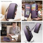 Defencase Compatible with Moto G - 2025 Case, RFID Blocking Wallet Case for Motorola Moto G 5G 2025 PU Leather Magnetic Flip Wrist Strap Zipper Card Holder Phone Cases for Women and Men, Purple