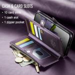 Defencase Compatible with Moto G - 2025 Case, RFID Blocking Wallet Case for Motorola Moto G 5G 2025 PU Leather Magnetic Flip Wrist Strap Zipper Card Holder Phone Cases for Women and Men, Purple