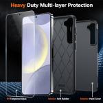 SPIDERCASE for Samsung Galaxy S24 Case, [12 FT Military Grade Drop Protection] with 2PCS [ Screen Protector+Camera Lens Protector] Heavy Duty Shockproof Case,Black