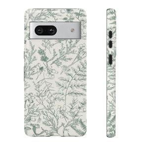 Obbii Compatible with Google Pixel 7a Case, 2 in 1 Slim Heavy Duty Protection Hybrid Hard PC Soft Silicone Rugged Bumper Antiscratch Protective Case for Google Pixel 7a 6.1 Inch (Green Floral)