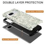 Obbii Compatible with Google Pixel 7a Case, 2 in 1 Slim Heavy Duty Protection Hybrid Hard PC Soft Silicone Rugged Bumper Antiscratch Protective Case for Google Pixel 7a 6.1 Inch (Green Floral)