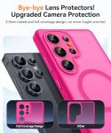 CANSHN Designed for Samsung Galaxy S25 Ultra Case (2025) [Full Camera Protection] [Compatible with Magsafe] Translucent Matte Back Protective Phone Cover, Hot Pink