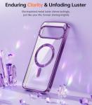 Meifigno Designed for Google Pixel 10/10 Pro Case 6.3", [Glitter Card & Wrist Strap][Compatible with MagSafe] Transparent Back and Electroplated Edges for Pixel 10 Pro Case/Pixel 10 Case, Purple