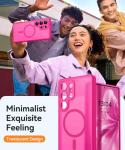 CANSHN Designed for Samsung Galaxy S25 Ultra Case (2025) [Full Camera Protection] [Compatible with Magsafe] Translucent Matte Back Protective Phone Cover, Hot Pink